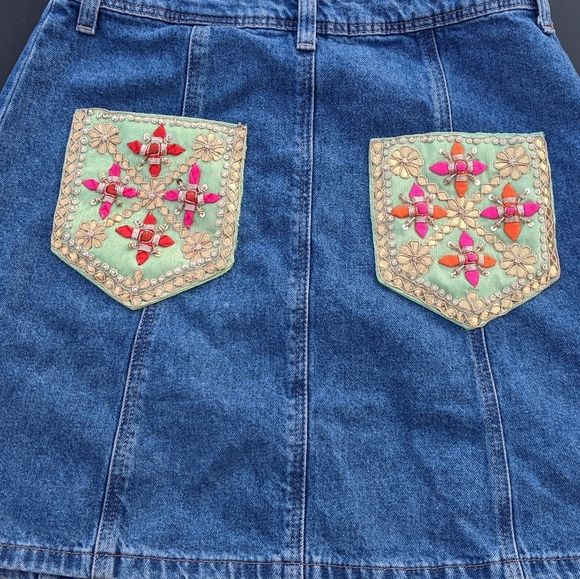 Denim Mini Festival Skirt - Picture 5 of 10